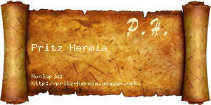 Pritz Hermia névjegykártya